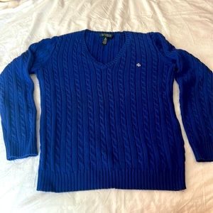Ralph Lauren VNeck Cable knit Sweater
